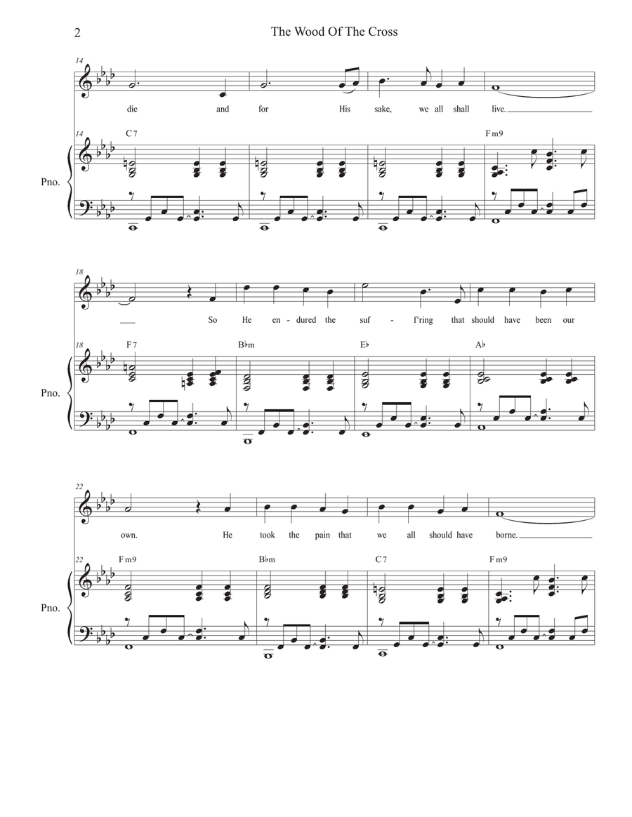 The Wood Of The Cross (Vocal solo) Piano, Vocal scores gallery preview page 2