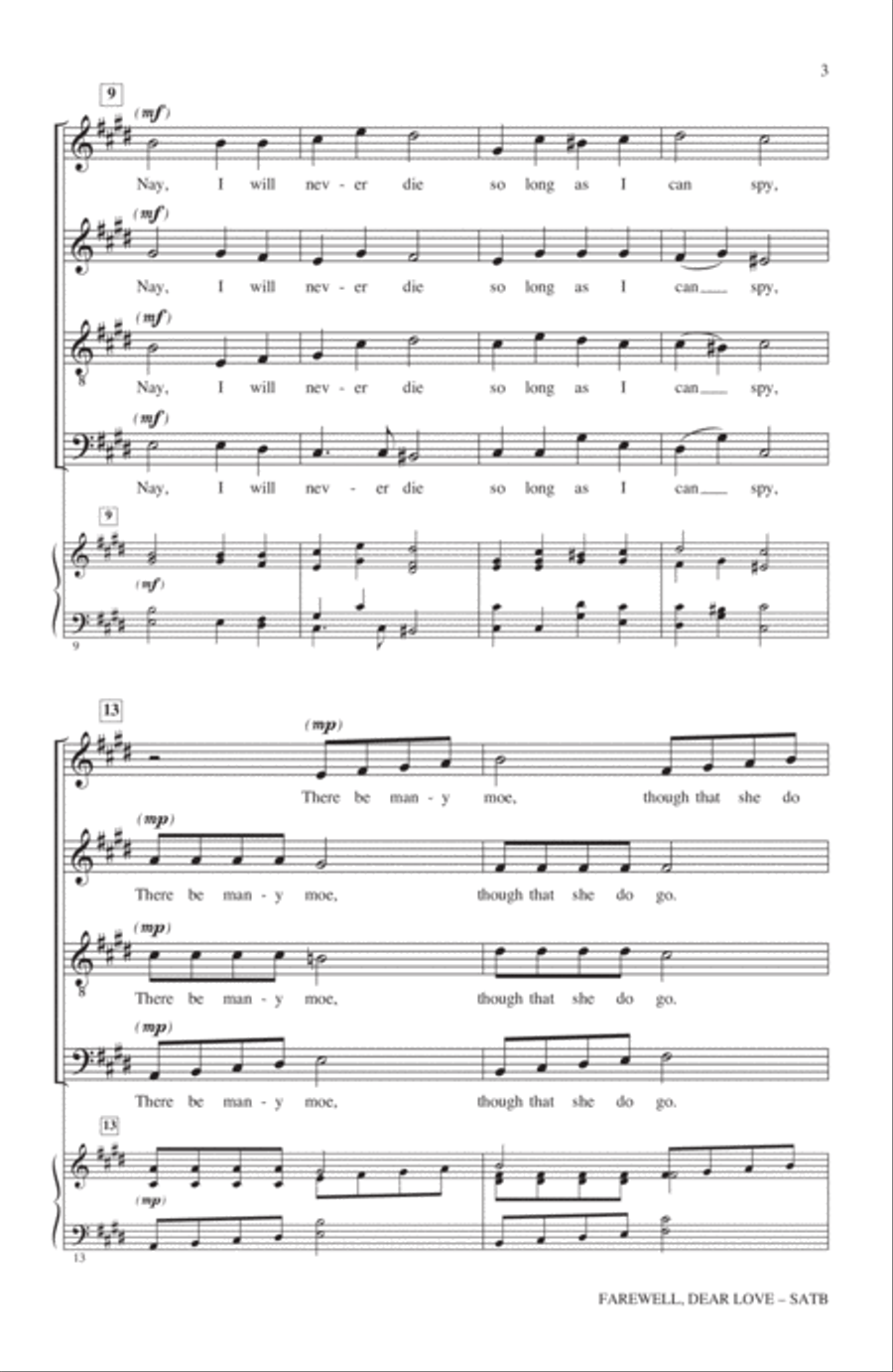 Farewell, Dear Love 4-Part scores gallery preview page 2