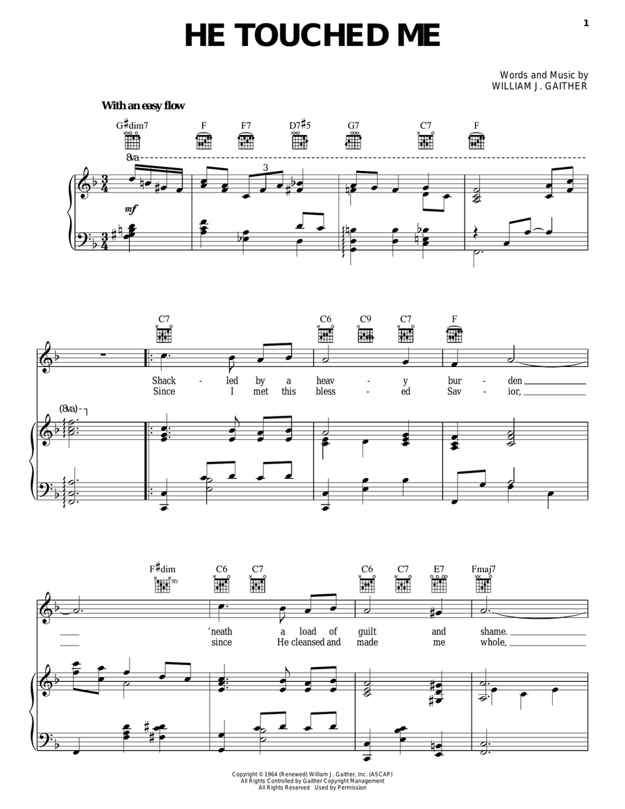 He Touched Me Acoustic Guitar scores gallery preview page 1