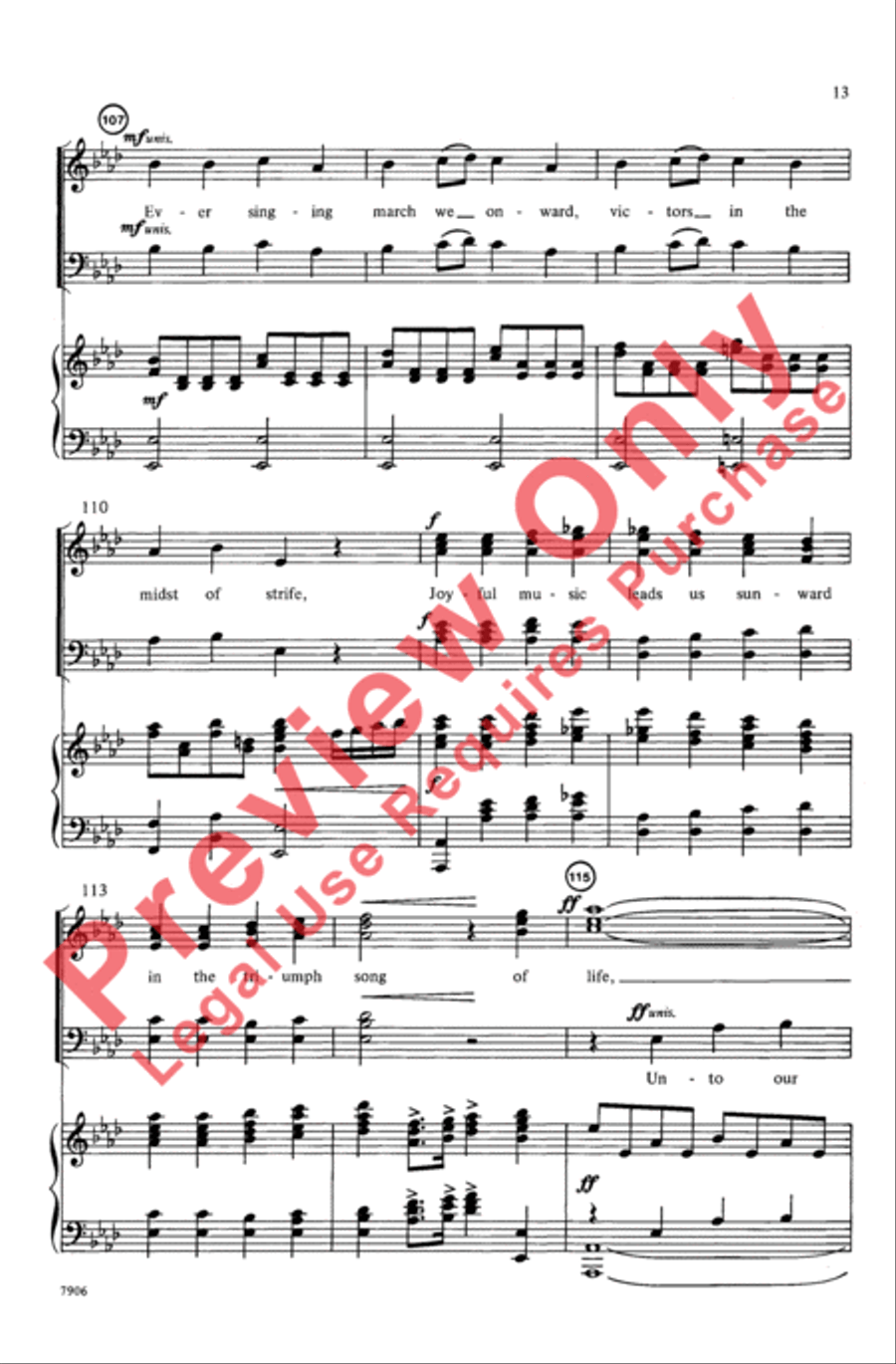 Joyful, Joyful, We Adore Thee 4-Part scores gallery preview page 12