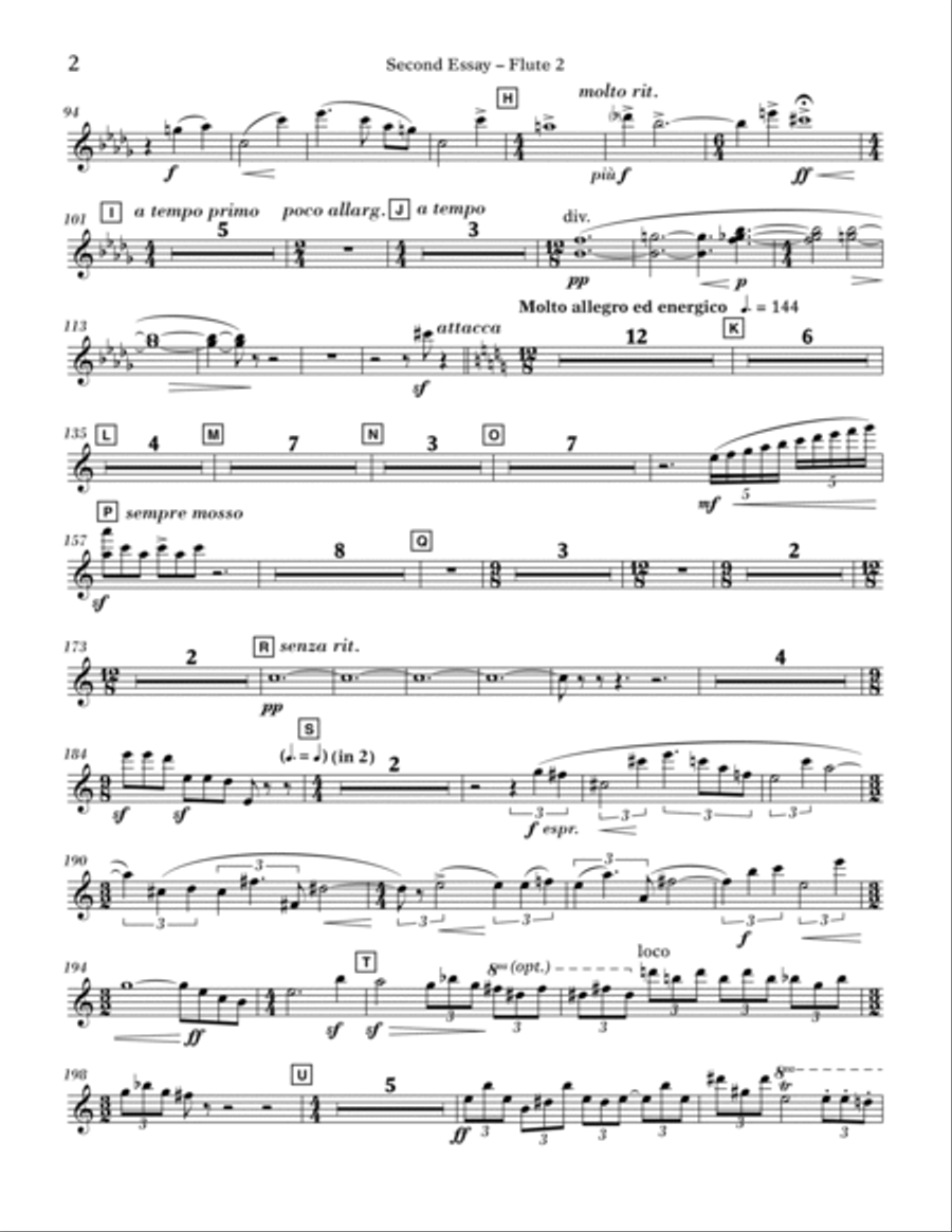 Second Essay - Flute 2 Concert Band scores gallery preview page 2
