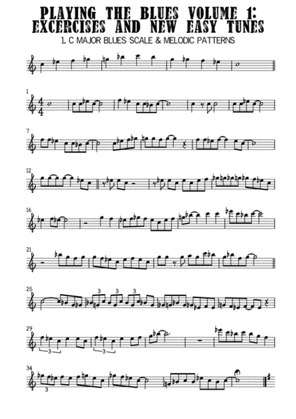 Playing The Blues volume 1 for Eb Pitch Treble Clef instruments