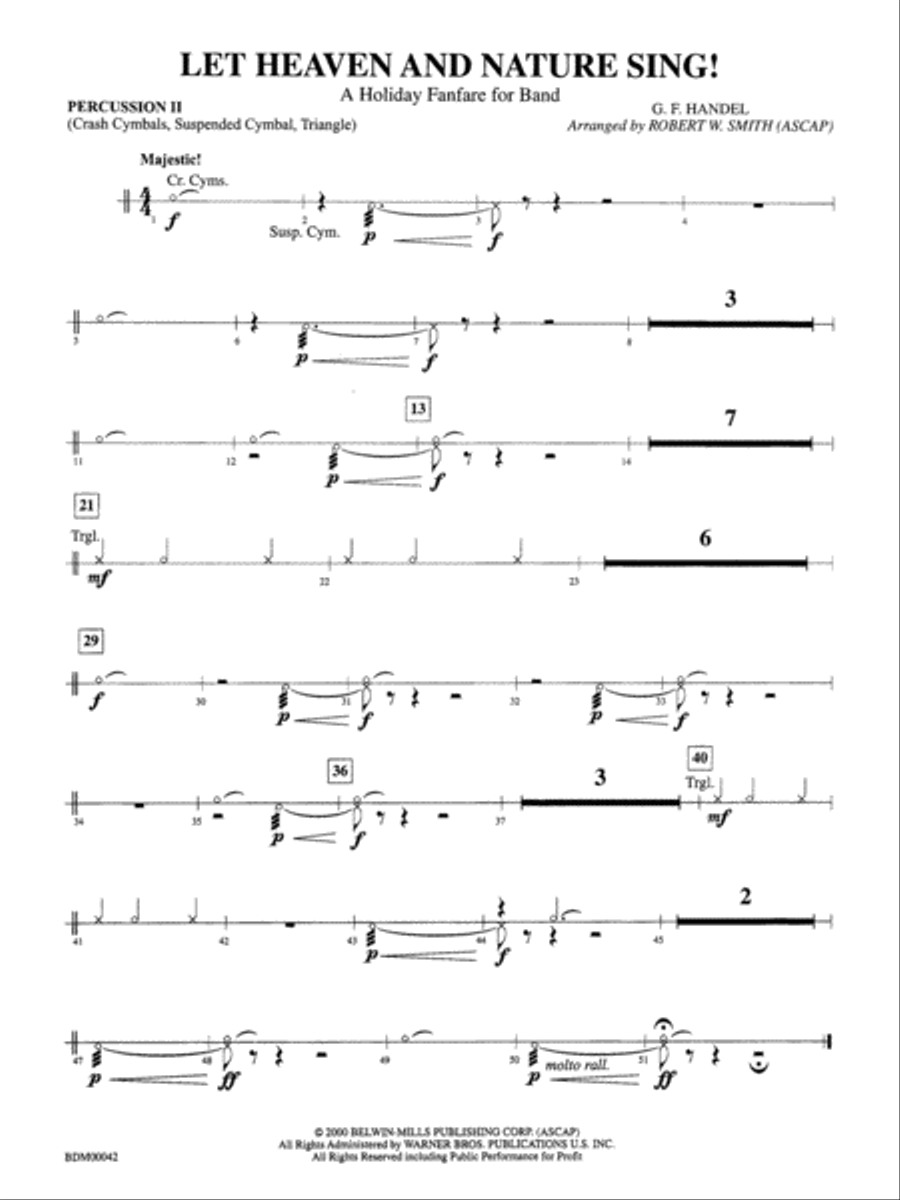 Let Heaven and Nature Sing!: 2nd Percussion Concert Band scores gallery preview page 1