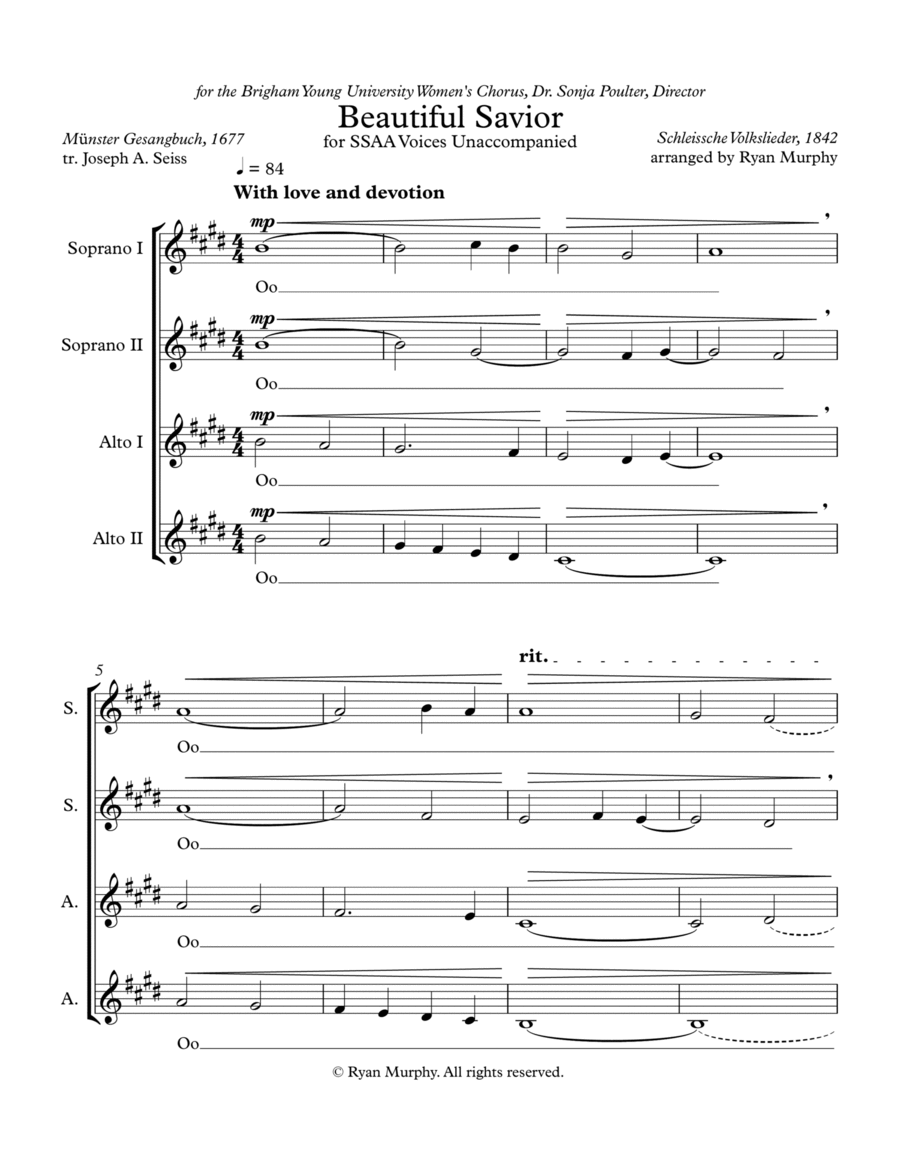 Beautiful Savior Beautiful Savior SSAA scores gallery preview page 1