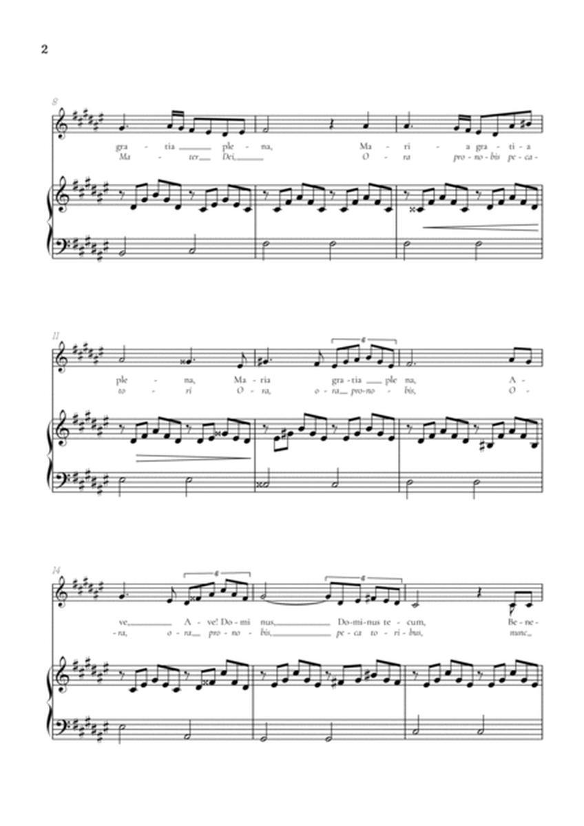 Schubert Ave Maria in F sharp major [ F# ] • soprano sheet music with easy piano accompaniment image number null