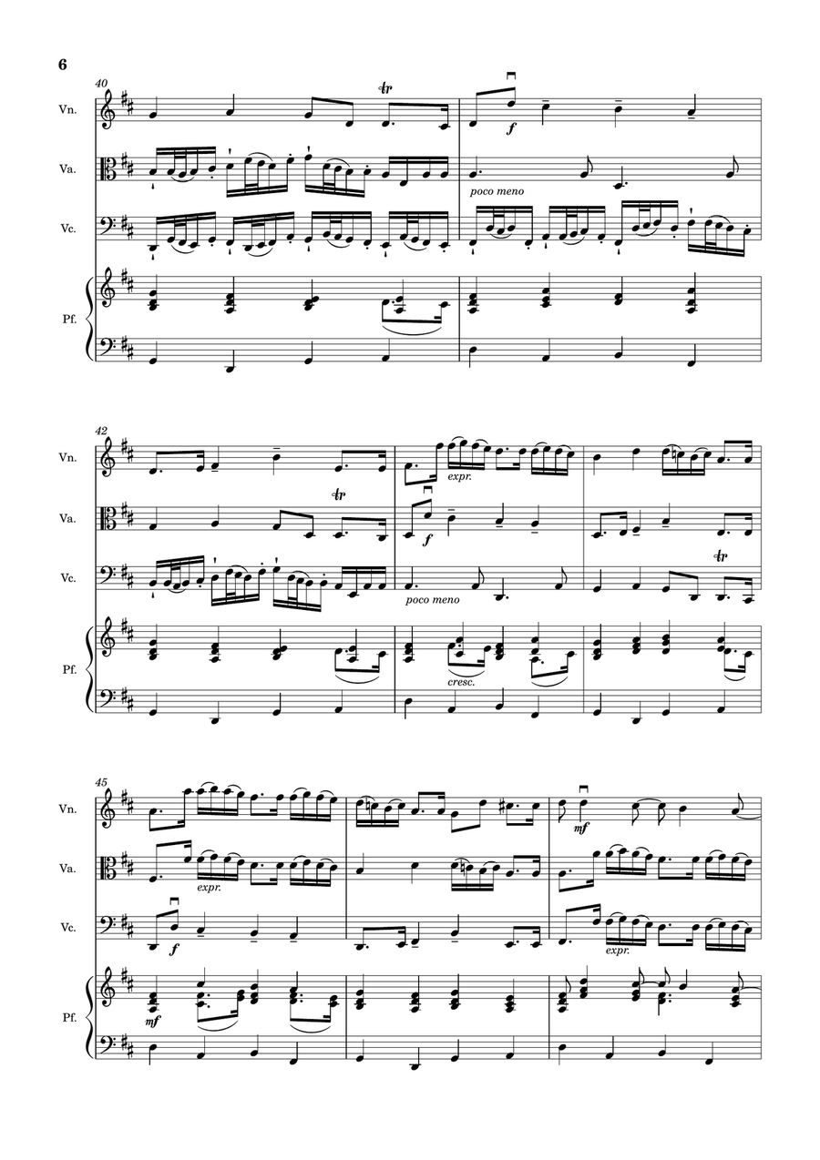 Canon in D Major, P.37; T.337. Arranged for Violin, Viola, Cello and Piano. Score and Parts Small Ensemble scores gallery preview page 6