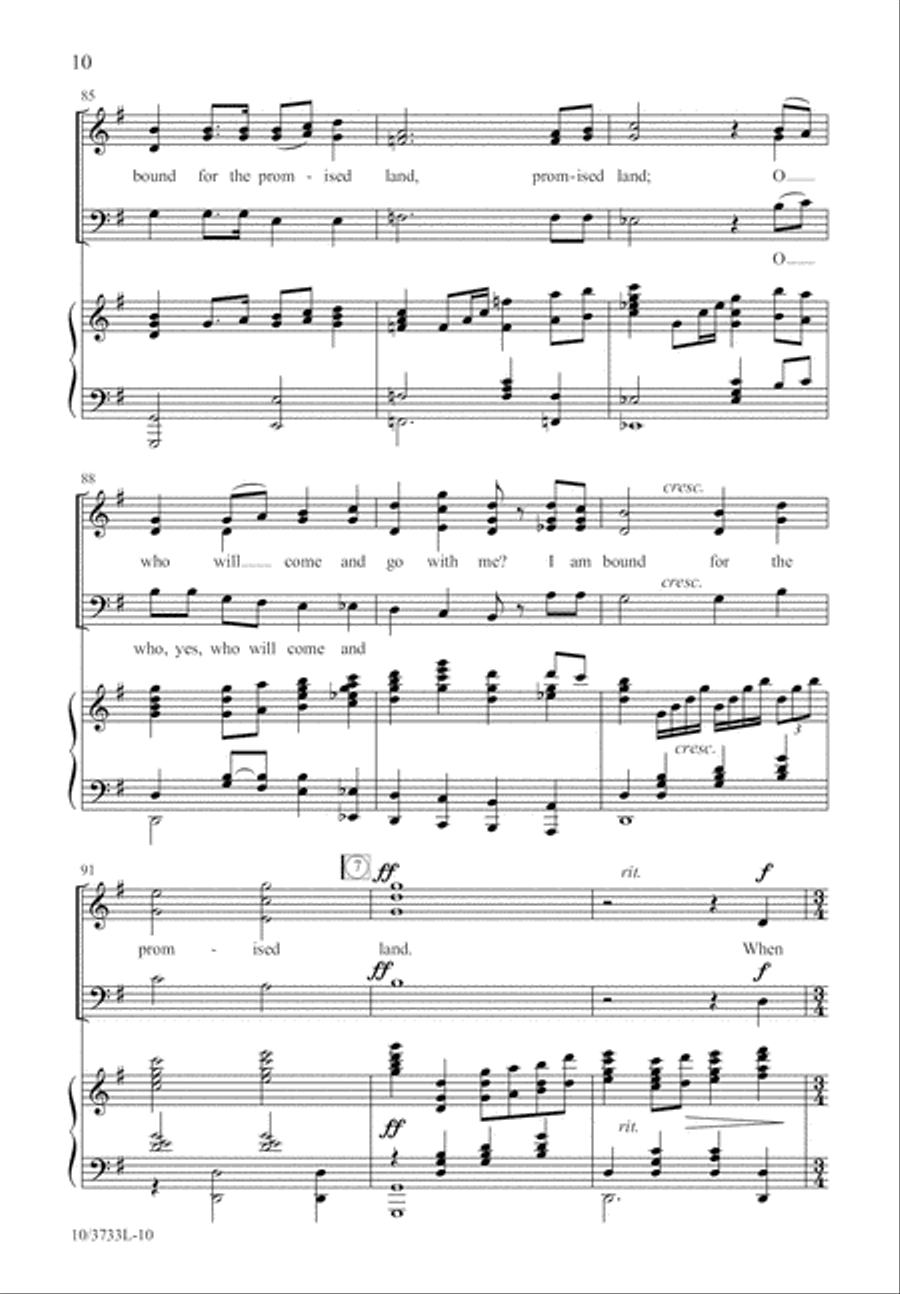 Bound for the Promised Land 3-Part scores gallery preview page 11
