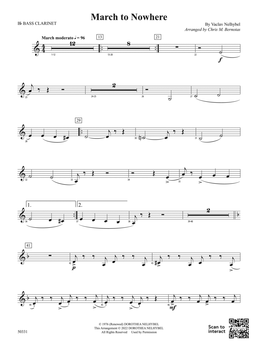 March to Nowhere: B-flat Bass Clarinet Concert Band scores gallery preview page 1