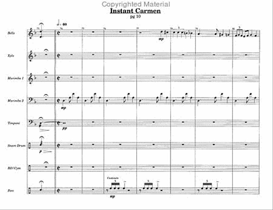 Instant Carmen Percussion Ensemble scores gallery preview page 3