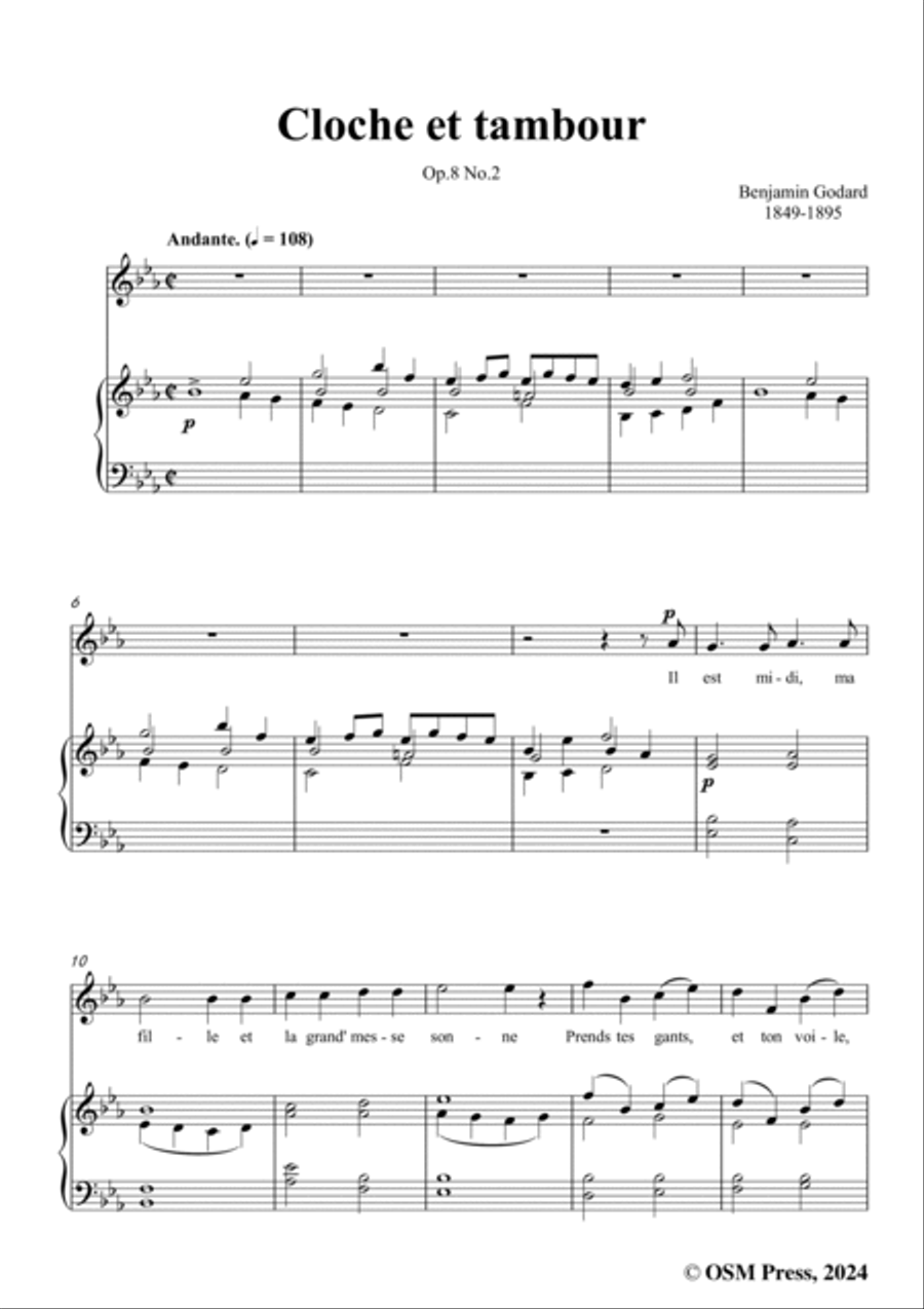 B. Godard-Cloche et tambour,in E flat Major,Op.8 No.2 Voice scores gallery preview page 3
