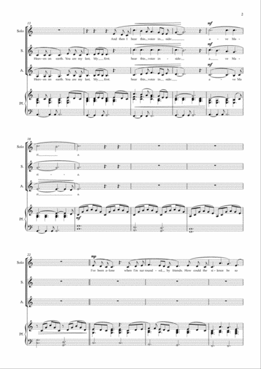 Ave Maria Ave Maria SSA scores gallery preview page 2