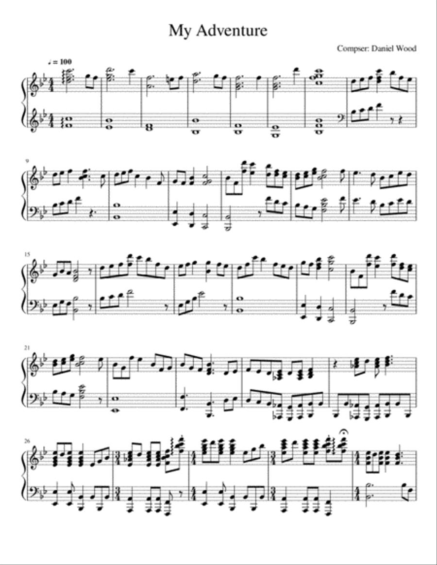 My Adventure Piano Solo scores gallery preview page 2