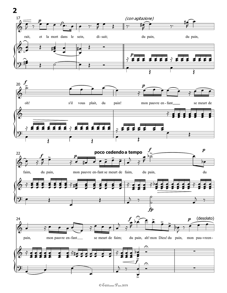La mère et l'enfant, by Donizetti, in a minor Piano, Vocal scores gallery preview page 4