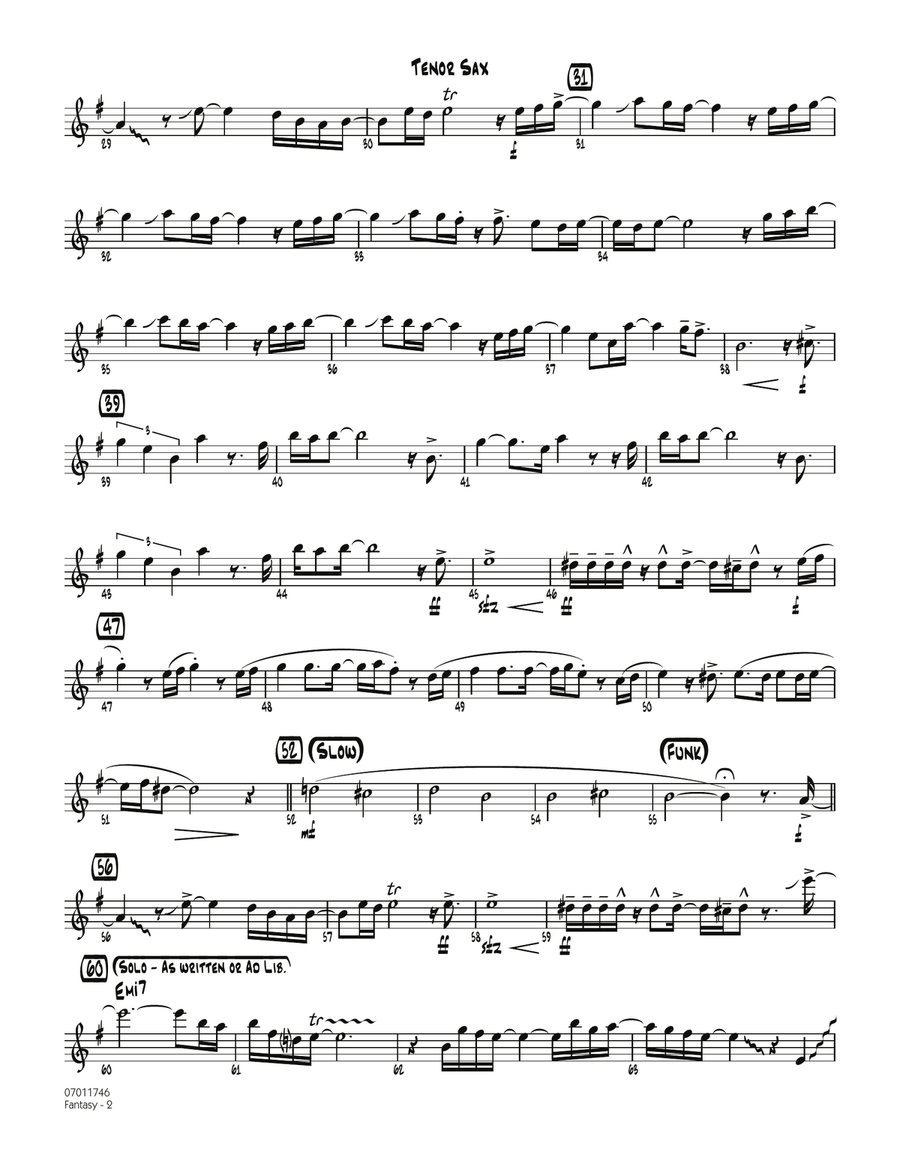 Fantasy - Tenor Sax Jazz Ensemble scores gallery preview page 2