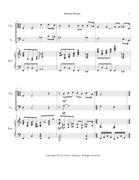 Nessun Dorma (Trio for Viola, Cello and Piano) image number null
