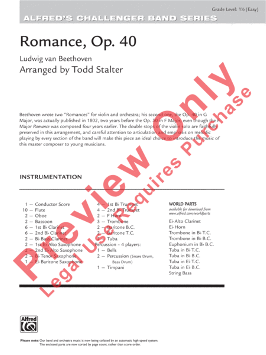 Romance, Opus 40 Concert Band scores gallery preview page 2