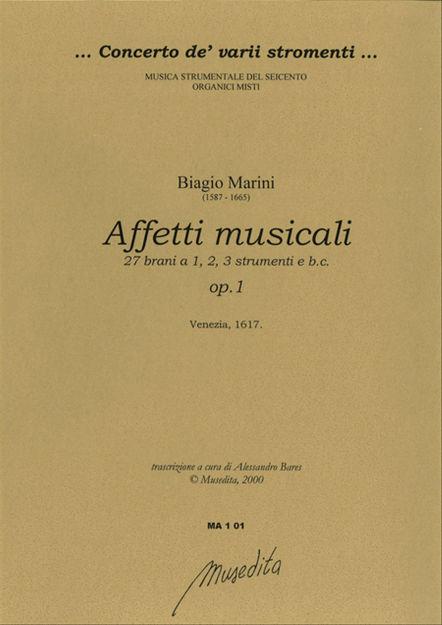 Affetti musicali op.1 (Venezia, 1617) Piano and Keyboard scores gallery preview page 1