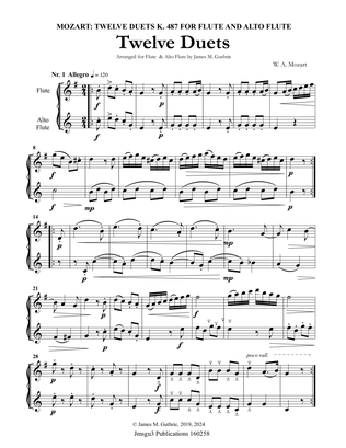Book cover for Mozart: Twelve Duets K. 487 for Flute & Alto Flute