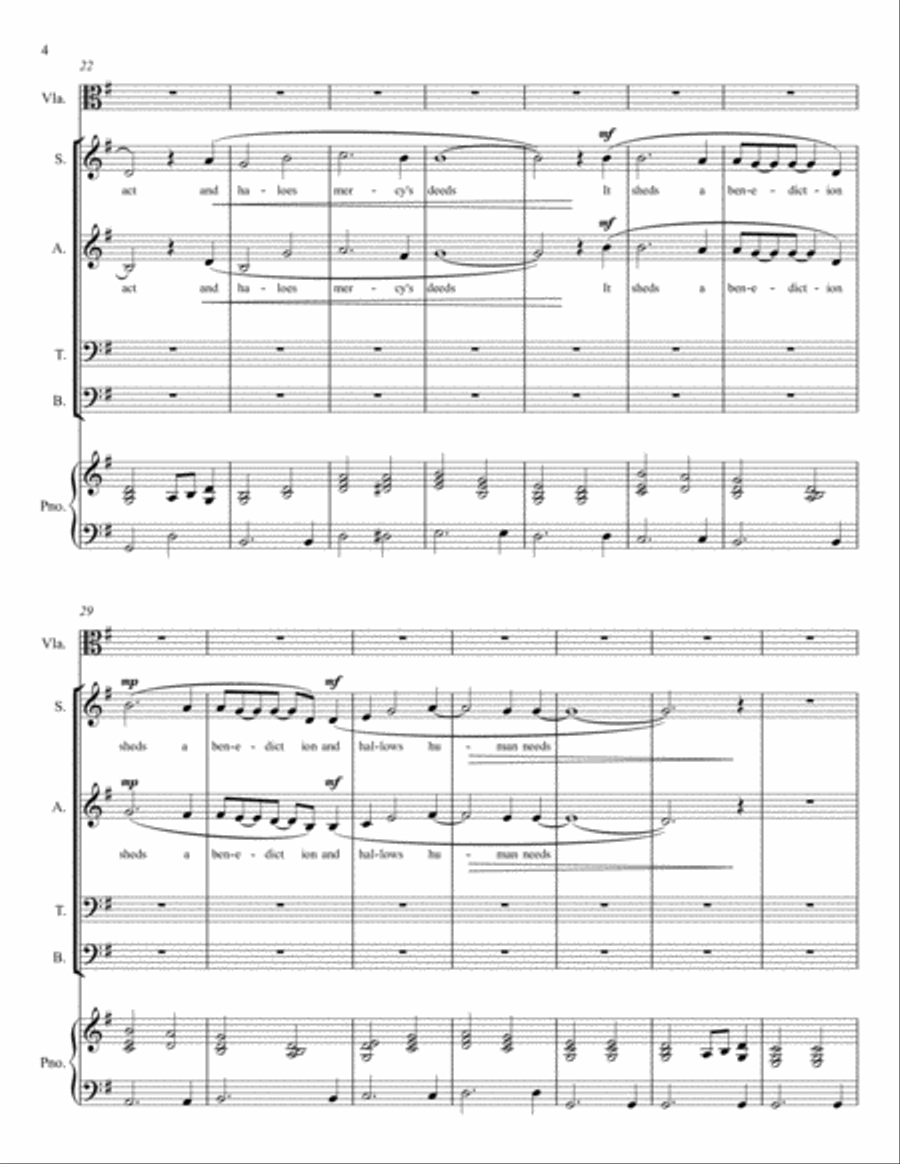Love Consecrates the Humblest Act (Grace Changes Everything) 4-Part scores gallery preview page 4