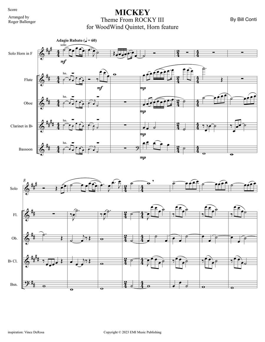 Mickey Mickey Woodwind Quintet scores gallery preview page 2