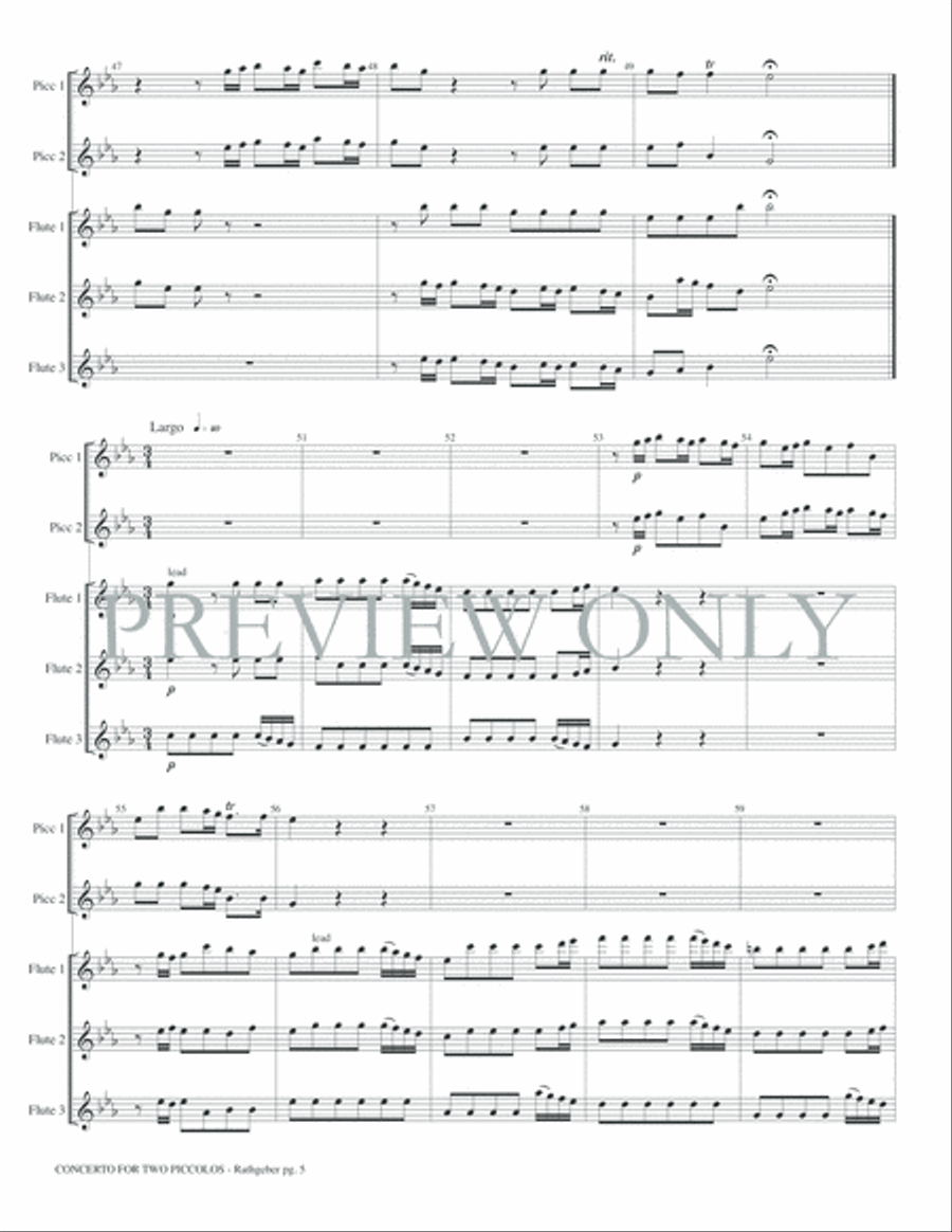 Concerto for Two Piccolos Op. 6 Small Ensemble scores gallery preview page 7