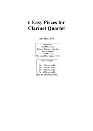 Book cover for 6 Easy Pieces for Clarinet Quartet