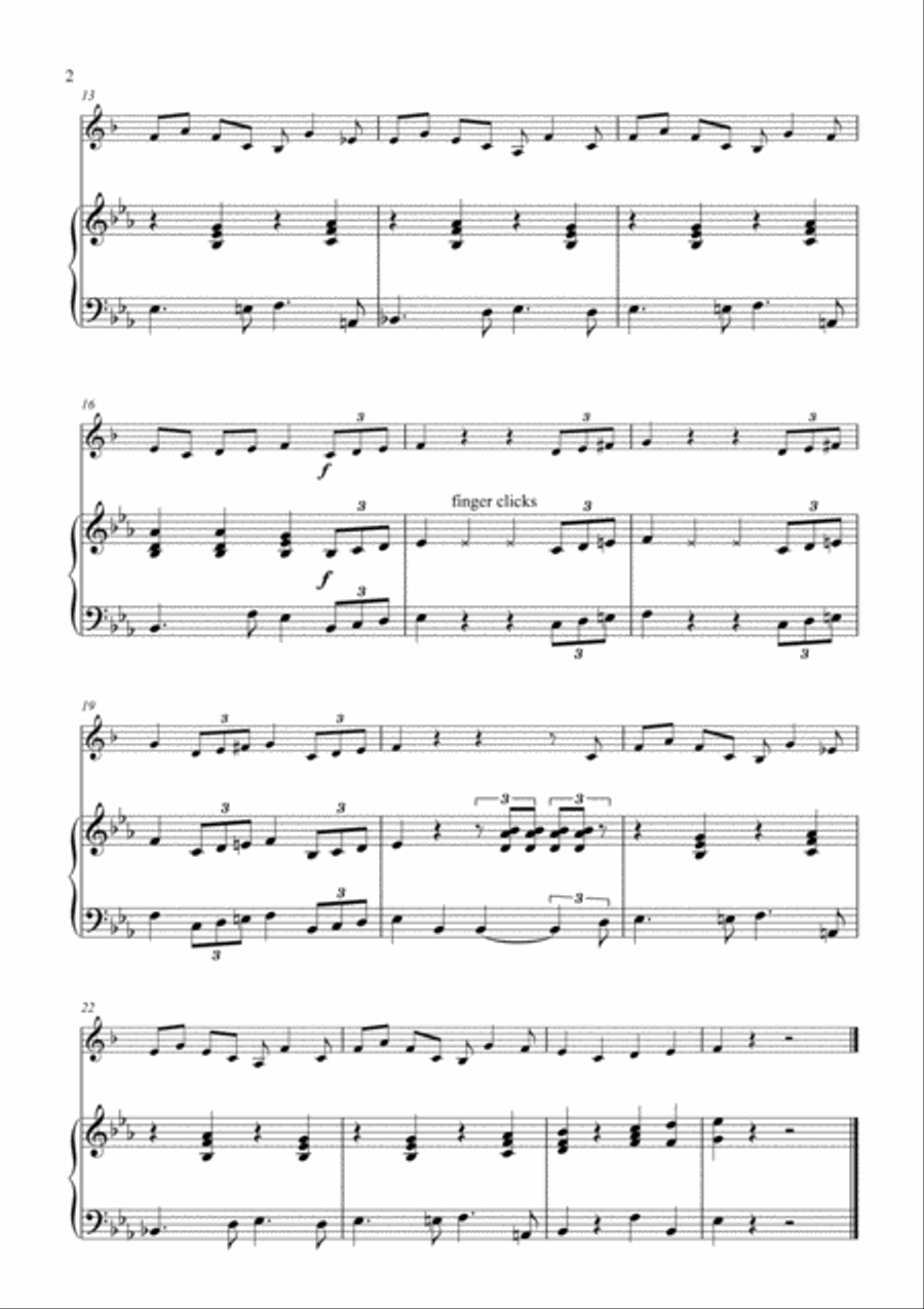 Addams Family Theme Clarinet Solo scores gallery preview page 2