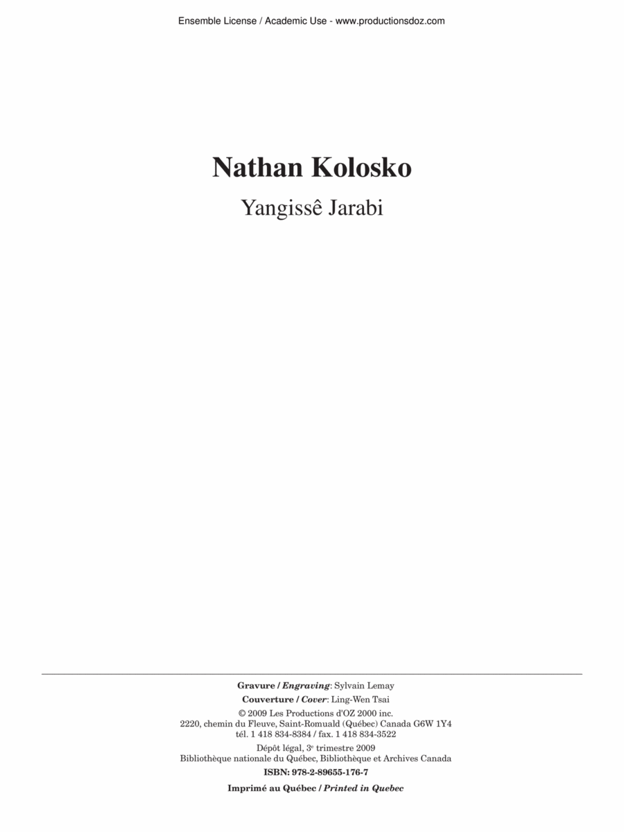 Yangissê Jarabi Classical Guitar scores gallery preview page 1