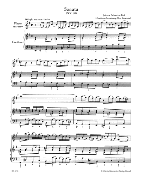 Four Flute Sonatas - BWV 1030, 1032, 1034, 1035 by Johann Sebastian Bach Flute - Sheet Music