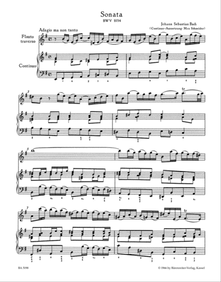 Four Flute Sonatas - BWV 1030, 1032, 1034, 1035