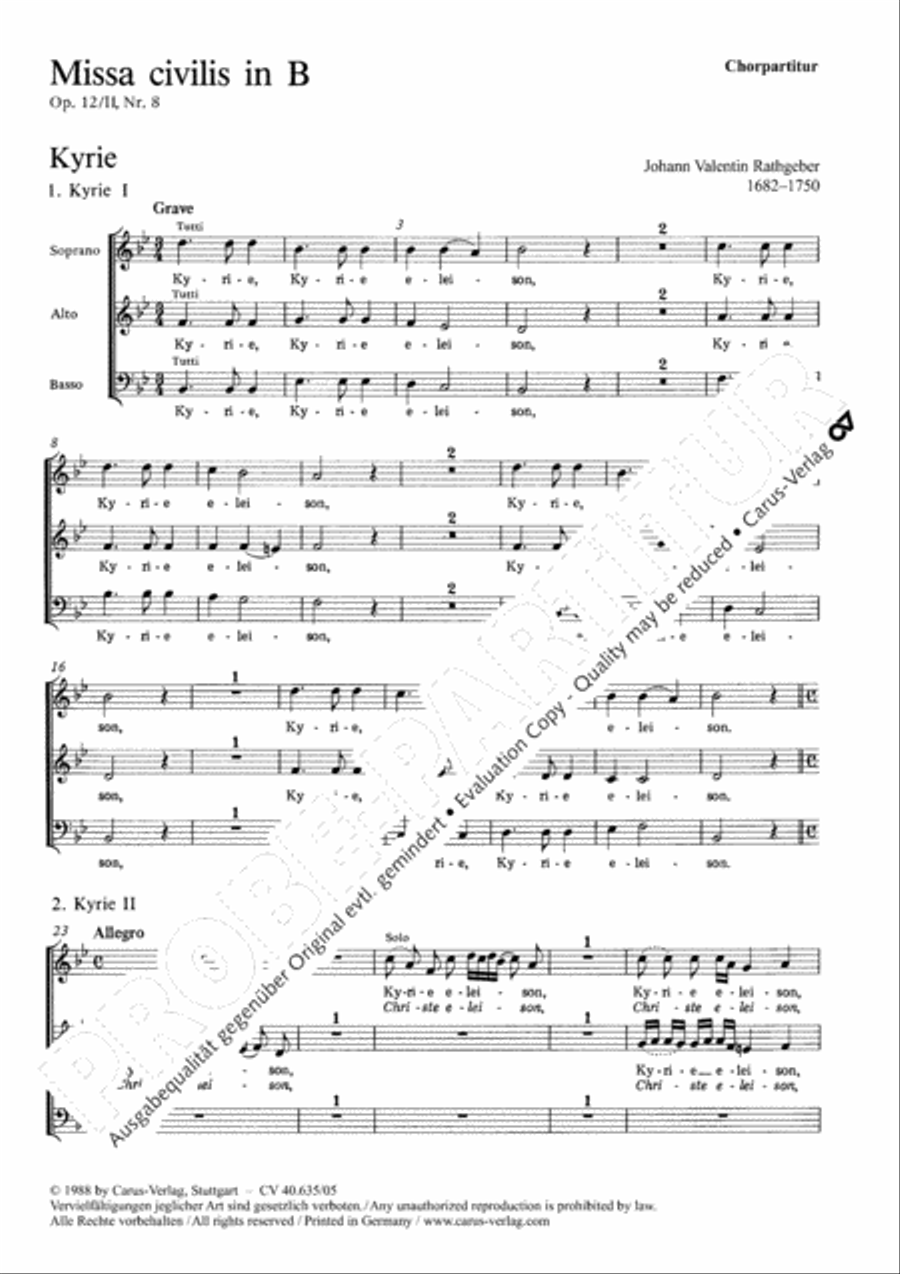 Missa civilis in B 3-Part scores gallery preview page 2