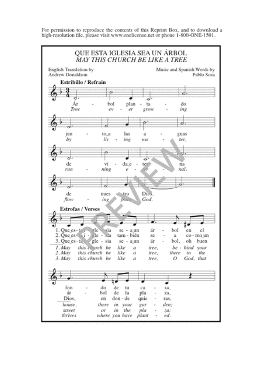 Que Esta Iglesia Sea Un Árbol / May This Church Be Like a Tree 3-Part scores gallery preview page 15