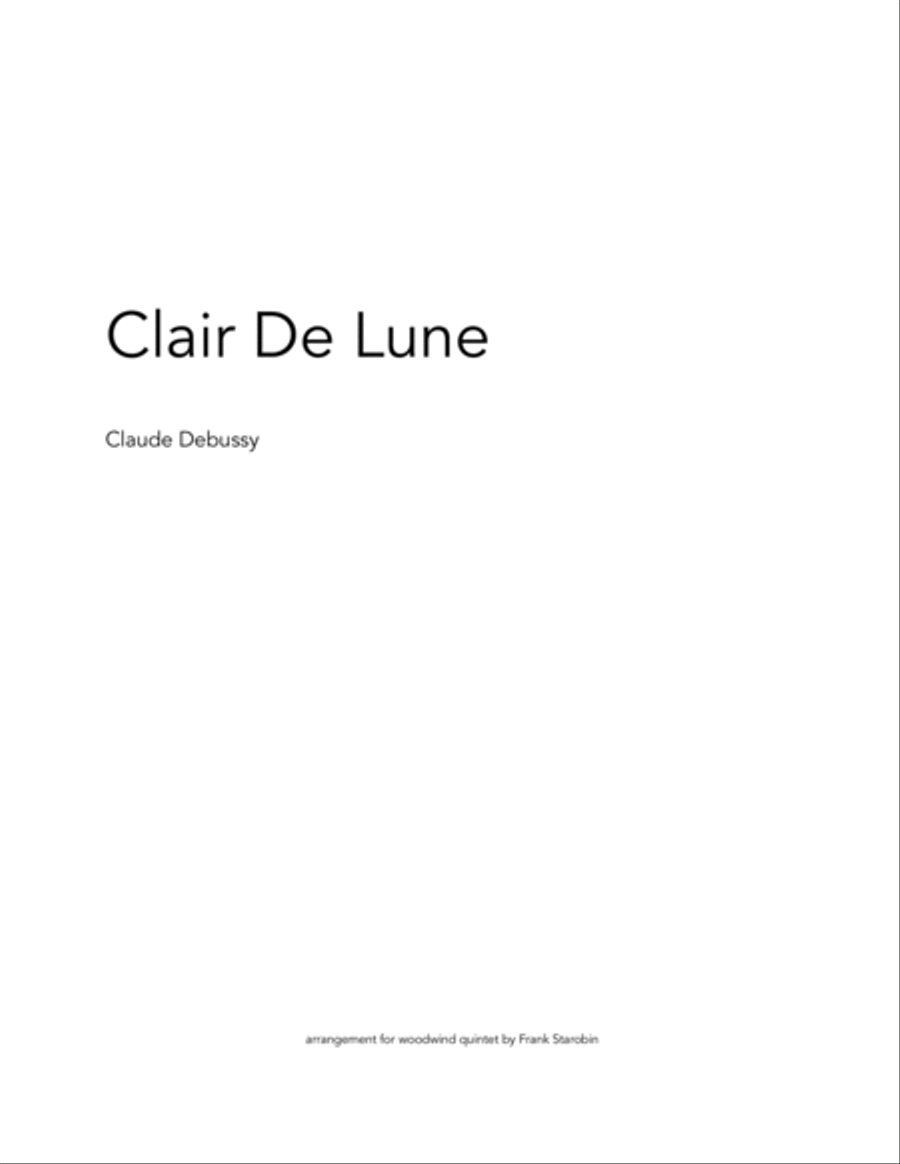 Clair de Lune for Woodwind Quintet Woodwind Quintet scores gallery preview page 1