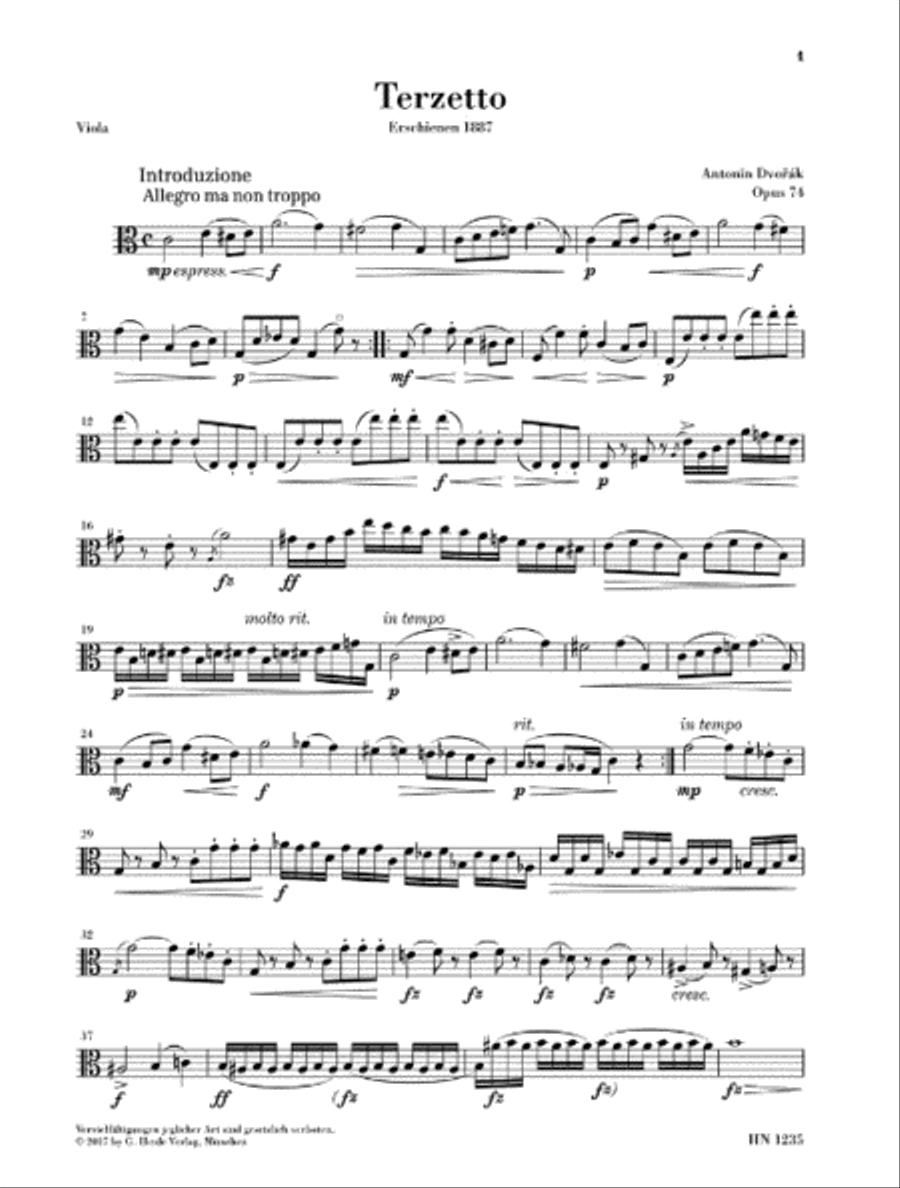 Terzetto in C Major, Op. 74 String Trio scores gallery preview page 7