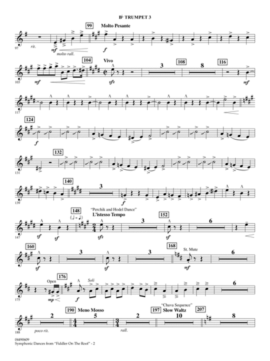Symphonic Dances (from Fiddler On The Roof) (arr. Ira Hearshen) - Bb Trumpet 3