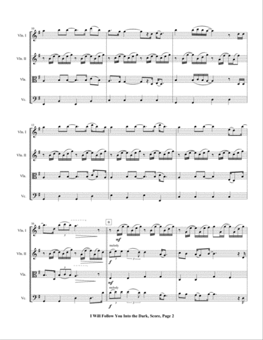 I Will Follow You Into The Dark String Quartet scores gallery preview page 5