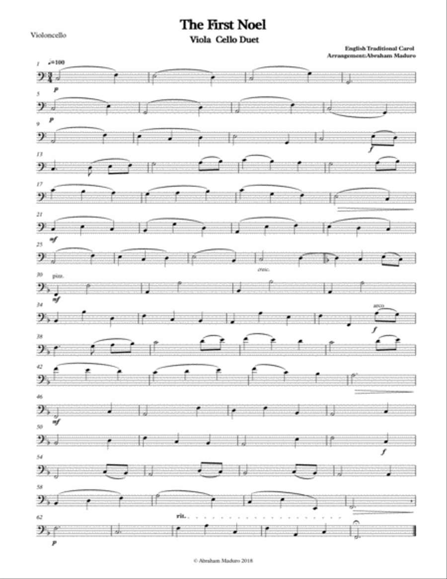 The First Noel Viola Cello Duet-Two Tonalities included String Duet scores gallery preview page 5