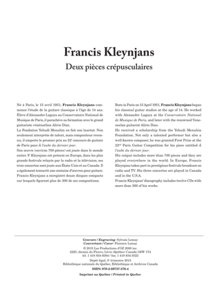 Book cover for Deux pièces crépusculaires