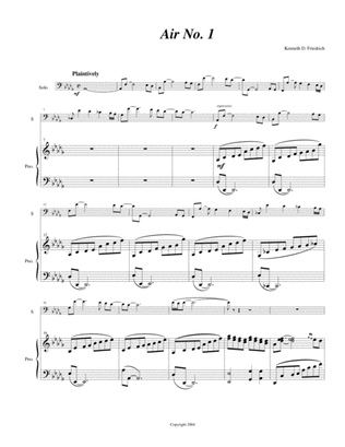 Six Airs for Trombone/Euphonium and Piano, Vol. 1