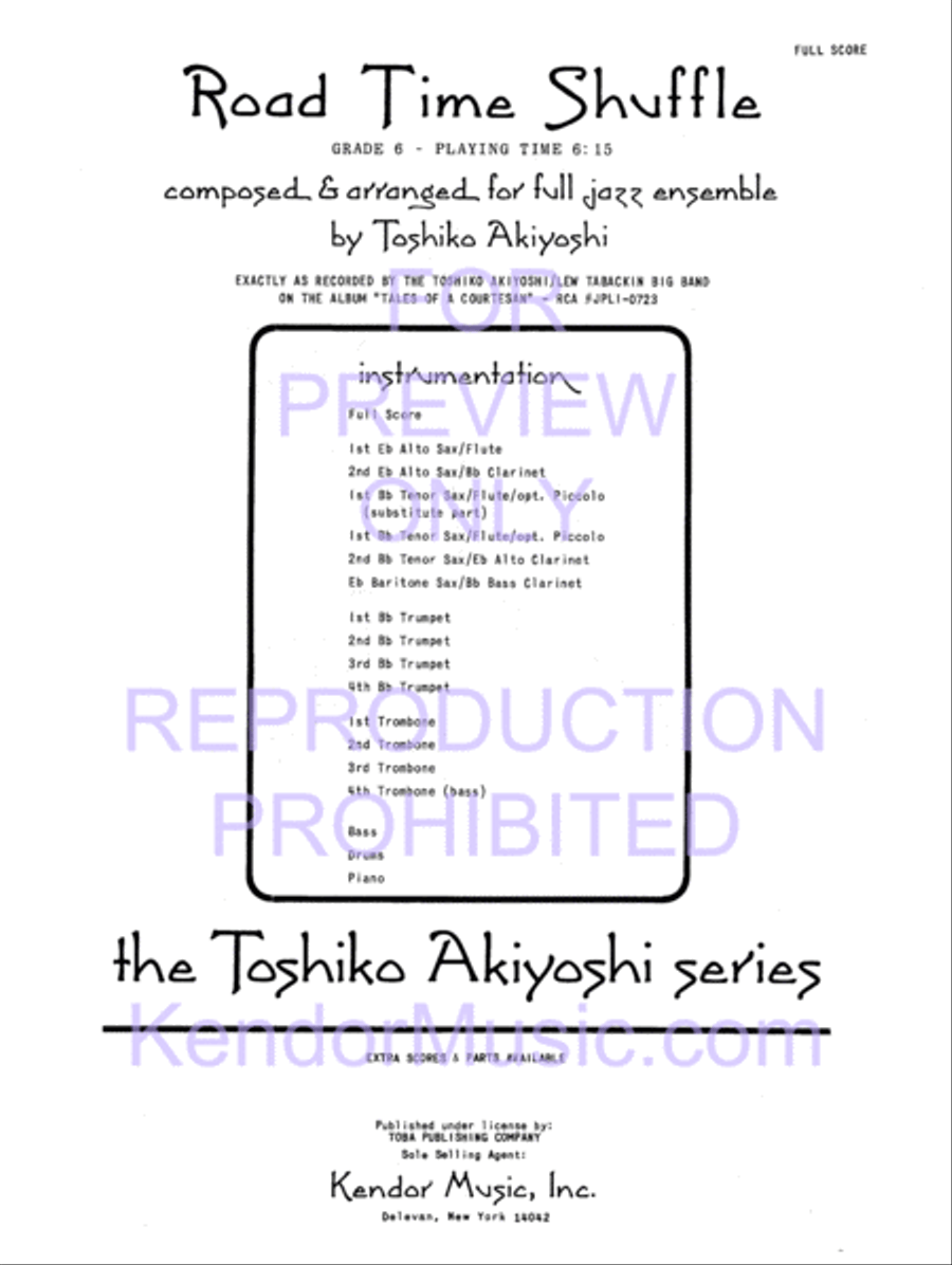 Road Time Shuffle Jazz Ensemble scores gallery preview page 2