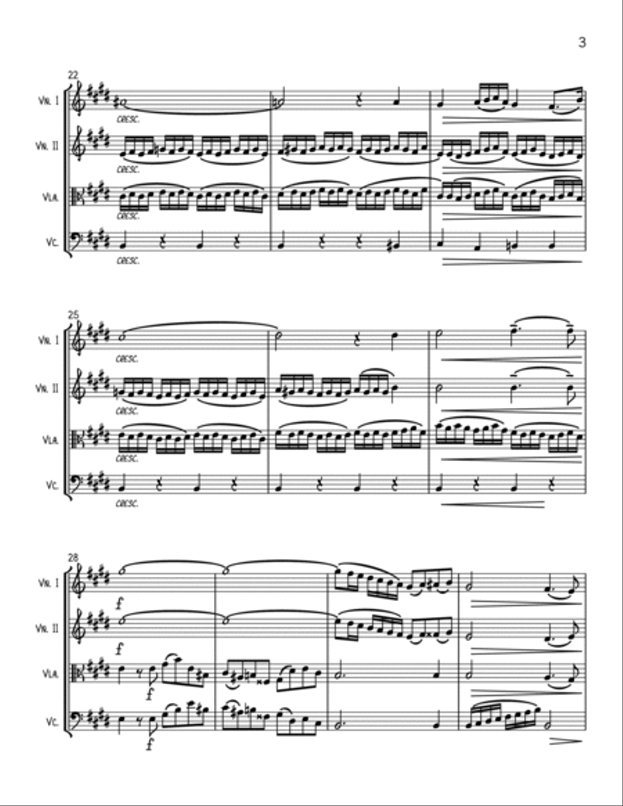 Soave Sia Il Vento from Cosi Fan Tutte | String Quartet String Quartet scores gallery preview page 3