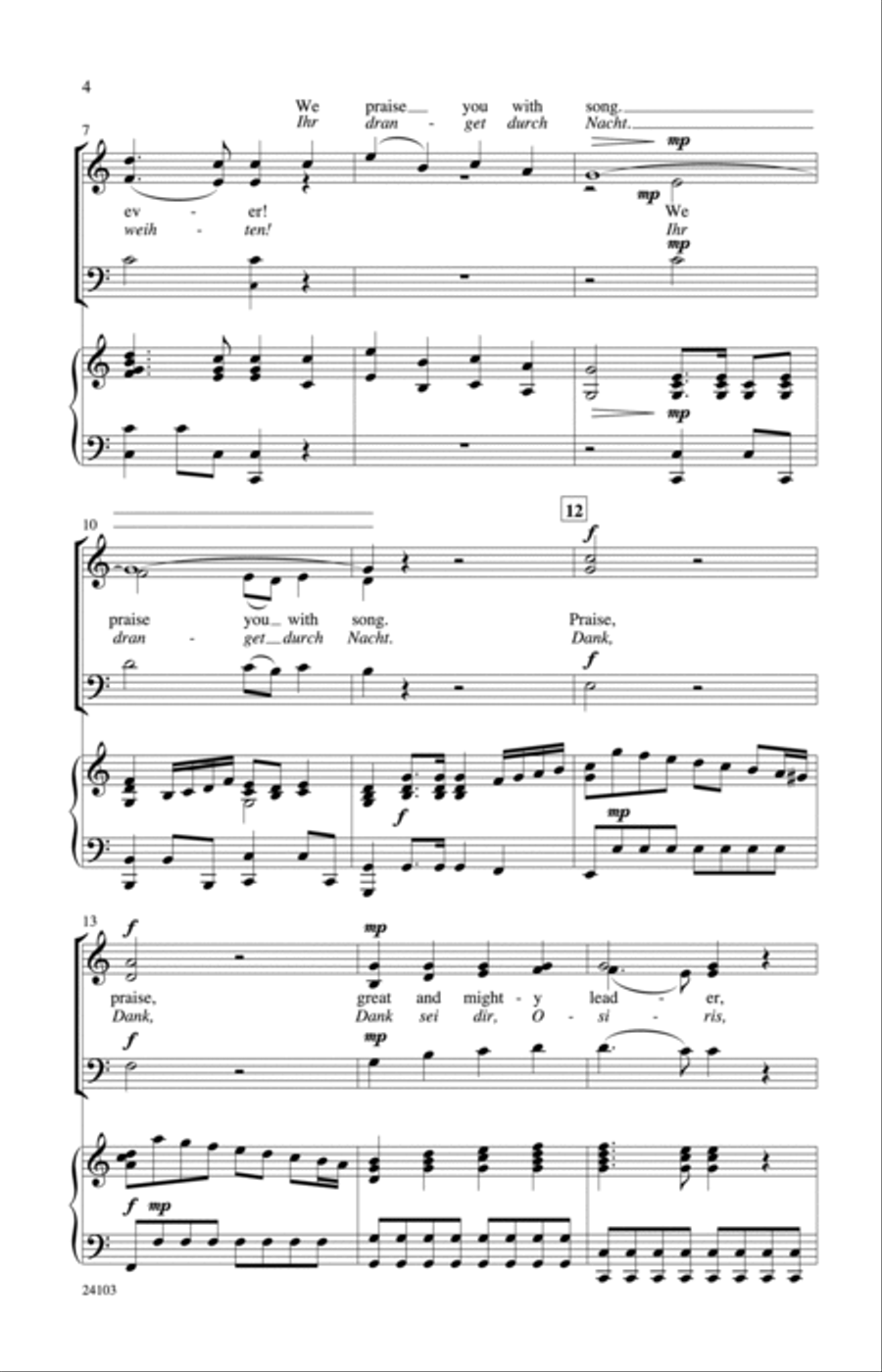 Hail to Thee (from Die Zauberflote) 3-Part scores gallery preview page 3