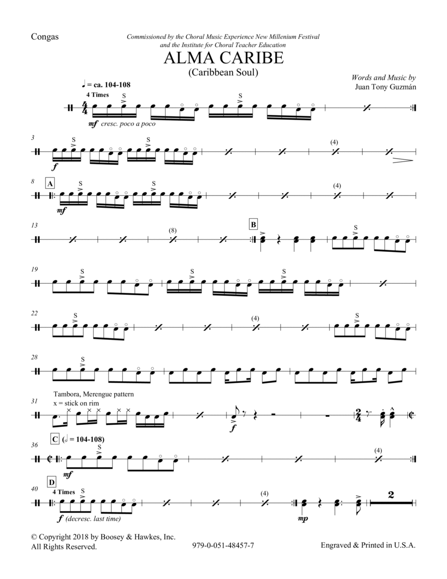 Alma Caribe (Caribbean Soul) - Congas Choir scores gallery preview page 1