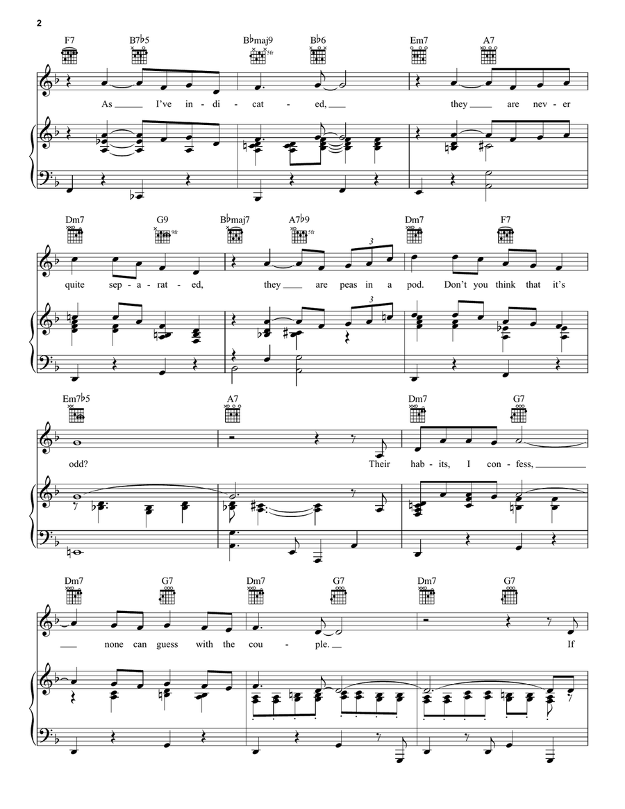The Odd Couple Piano, Vocal, Guitar scores gallery preview page 2
