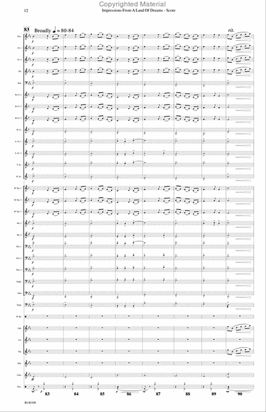 Impressions From A Land of Dreams Concert Band scores gallery preview page 13