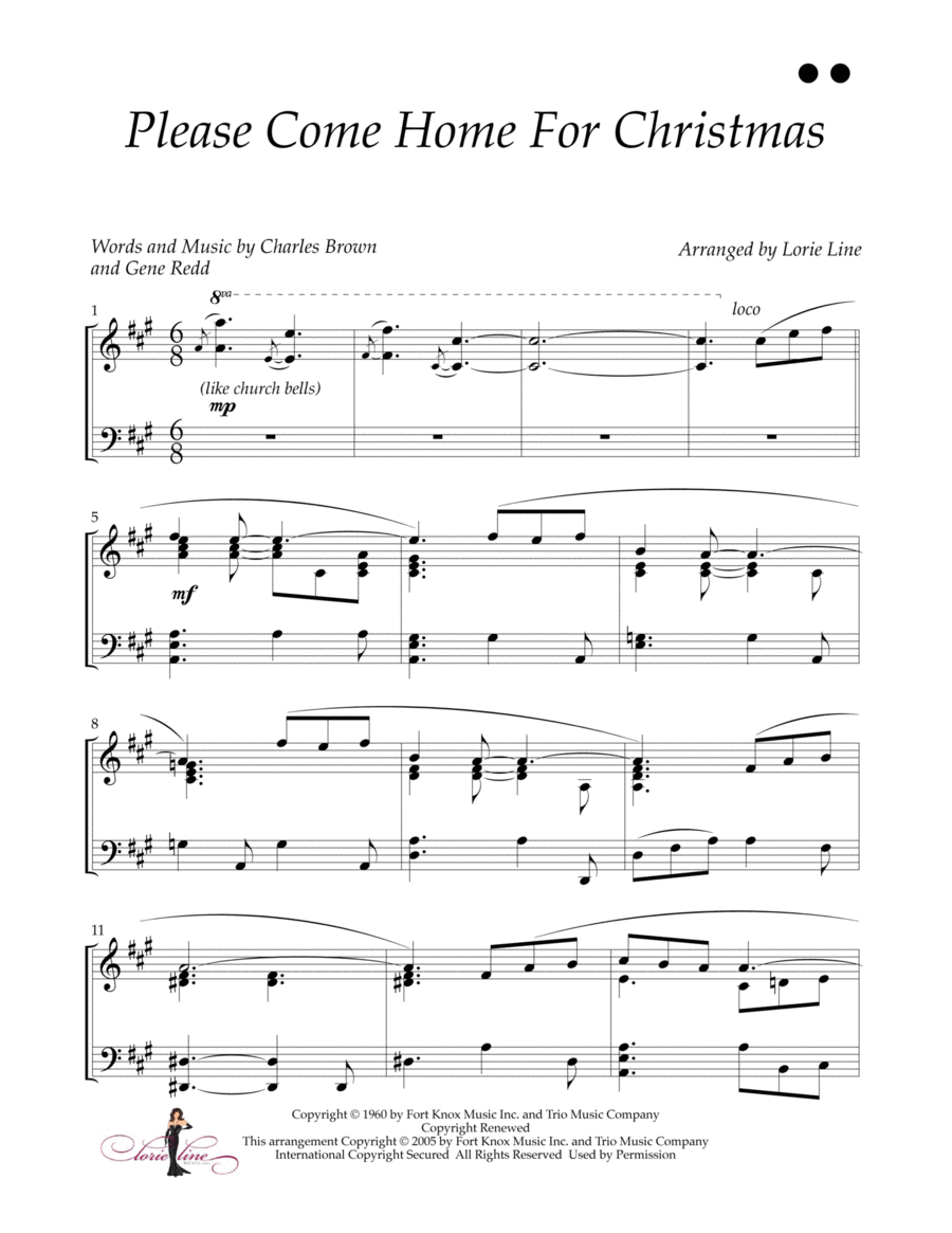 Please Come Home For Christmas Piano Solo scores gallery preview page 1