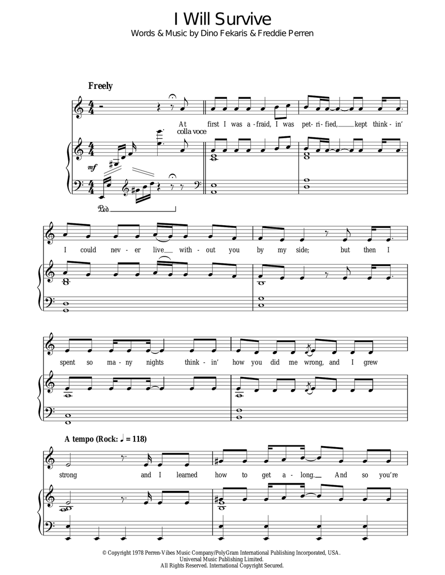 I Will Survive I Will Survive Voice scores gallery preview page 1