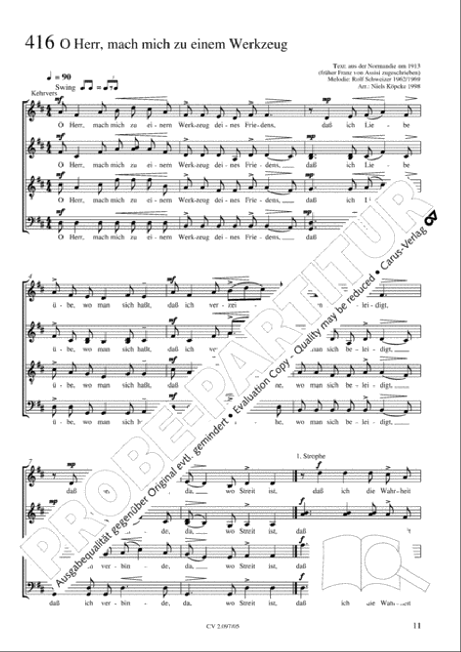 Pop-Chorbuch zum EG: Morning has broken Choir scores gallery preview page 12