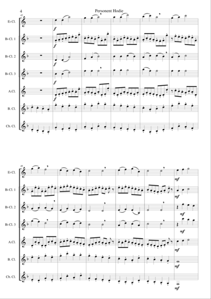 Personent hodie for clarinet choir Chamber Orchestra scores gallery preview page 4