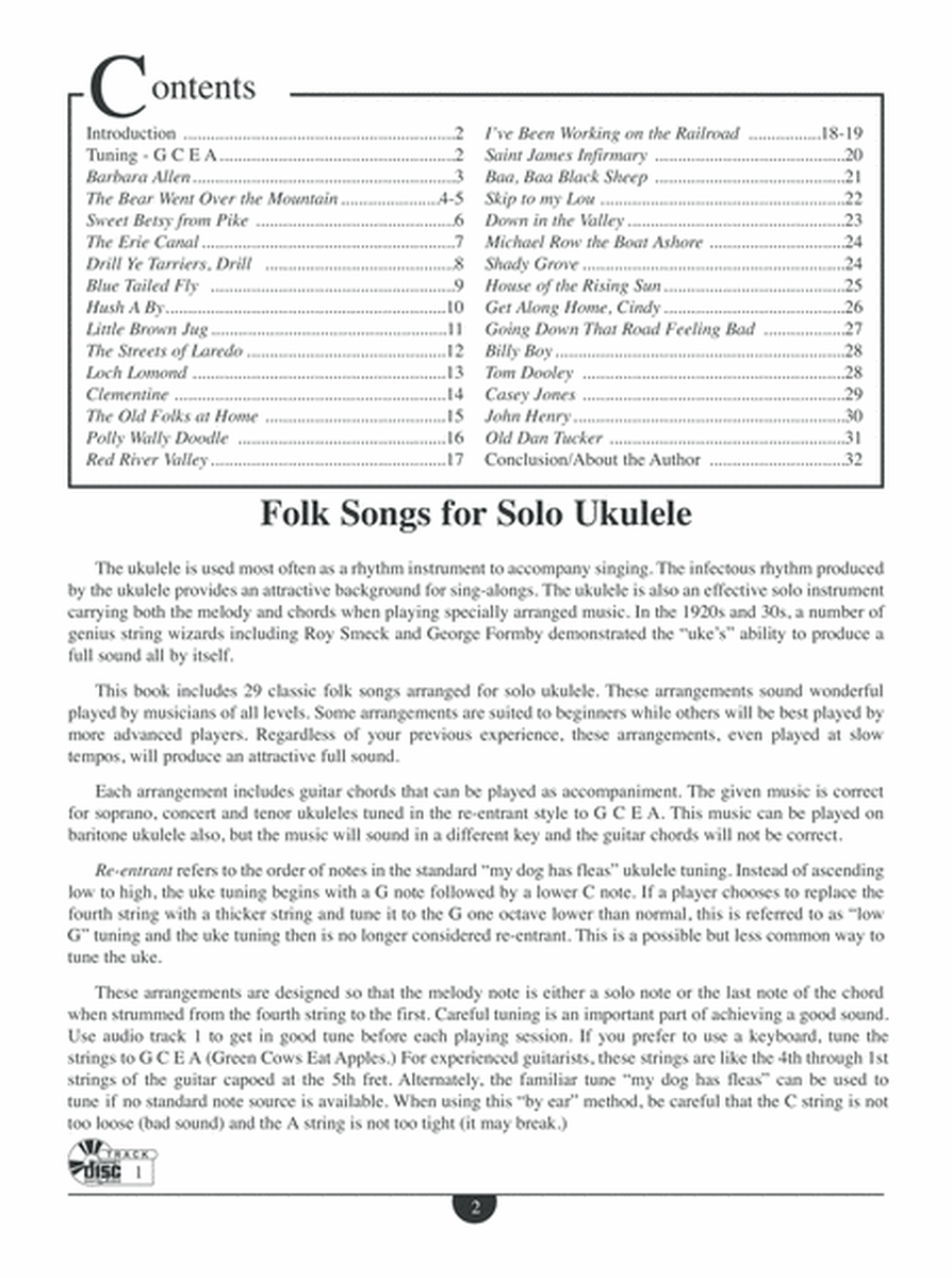 Folk Songs For Solo Ukulele image number null